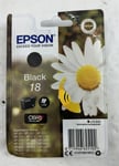 Genuine Epson 18 Black Ink Cartridge XP-30 XP-102 XP-202 Daisy C13T18014012 ..