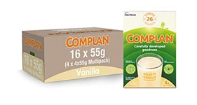 Complan Velvety Vanilla Nutritional Drink Sachets, 4 x 55 g (Pack of 4)