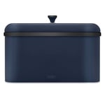 Tower T826136BLU Sera Bread Bin Midnight Blue and Smoked Trim, Stainless Steel