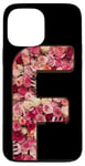 Coque pour iPhone 13 Pro Max F Floral Roses Monogramme Personnalisé