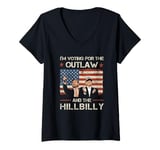 Womens Trump I'm Voting For The Outlaw And Hillbilly Trump Vance V-Neck T-Shirt