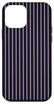 Coque pour iPhone 12 mini Bleu marine Tan rayé girly esthétique Preppy Stripe