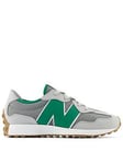 New Balance Older Boys 327 Trainers - Grey/green, Grey/Green, Size 3 Older