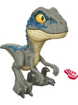 Jurassic World MEGA Roar Blue Velociraptor Dinosaur Toy 19.5cm