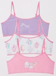 Squishmallows 3 Pack Crop Tops, Multi, Size 6-7 Years