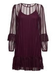 Crflake Mesh Dress - Kim Fit Kort Klänning Burgundy Cream