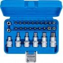 Coffret 27 douille embout torx T 45 - T 70 vis T10 - T70 adaptateur carr? 12.5mm 1/2" BGS TECHNIC