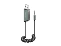 LogiLink Bluetooth 5.3 audio receiver for vehicles, 1x USB-A, 1x 3.5 mm Aux, black