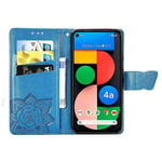 Yhteensopiva Google Pixel 4a 5g -lompakkokotelon Butterfly-kohokuvioidun Pu-nahkaisen kickstand-korttipaikan kanssa Flip Folio Cover