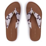 Tåsandaler Tommy Hilfiger Th Elevated Beach Sandal Print FW0FW07164 Écru