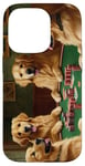 iPhone 14 Pro Dogs Playing Poker Dog Golden Retriever Retrievers Card Case