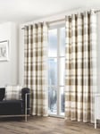 'Balmoral Check' Country Checked Pattern Pair of Eyelet Curtains