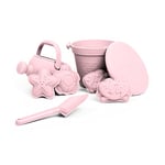 Bigjigs Toys, Blush Pink Silicone Beach Toys Bundle (5 pieces), Quality Sand and Water Toys