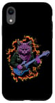 Coque pour iPhone XR Chat jouant de la guitare mignon Kawaii Cat Guitarist Rock Band