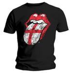 The Rolling Stone Men's England Tongue Short Sleeve T-Shirt, Black, Large