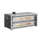 Royal Catering Elektrisk pizzaovn - 8+8 x 33 cm 2 kammer 16 800 W 400 V ildleirestein