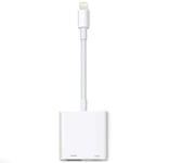 MFi-sertifioitu] Lightning-HDMI-sovitin iPhonelle, digitaalinen AV Audio-sovitin, 1080p Sync-näyttökaapeli Lightning-latausportilla iPhonelle, iPad televisioon / projektoriin / näyttöön tarvitsevat virtalähdettä