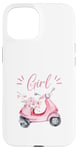 iPhone 15 Cute Scooter Girl Art For Women Kids Scooter Life Lover Case