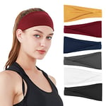 DRESHOW 6 Pièces Bandeau Cheveux pour Femme Yoga Courir Bandeaux Sport Entraînement Bandeaux Mignon Accessoire