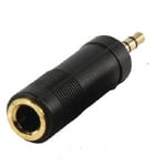 Headphone/Microphone Adaptor 6.35mm Socket to 3.5mm Jack Plug with Gold Contacts