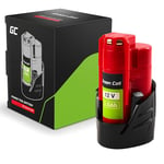 Green Cell Batterie de Remplacement pour Milwaukee M12 12V 3Ah Li-ION B3 4932451388 Compatible avec Milwaukee M12 Outils 48-11-2411 48-11-2420 48-11-2401 48-11-24401