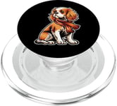 Cavalier King Charles Spaniel Dog Scarf Pumpkin Thanksgiving PopSockets PopGrip for MagSafe