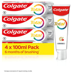 Colgate Total Original Toothpaste 4x100ml | Stronger 24-hour bacterial defence*