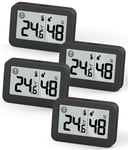 mini hygromètres thermomètres d'intérieur,jauge d'humidité avec ¿,moniteur de température numérique pour serre (4,Noir,5cm)(Q127)