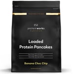 Protein Pancake Mix Protein Works Loaded Banana Chocolate Chips 1kg DATED 09/23