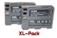 vhbw set de 2 batteries 1000mAh (7.2V) pour appareil-photo Nikon D-SLR D50 D70 D70s D80 D90 D100 D100 D200 D300 D300s D700 comme EN-EL3e.