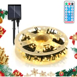 50M 500 led Solaire Guirlande lumineuse Noël IP44 8 modes décoration de fête Extérieur Intérieur Jardin pour Noël anniversaire mariage blanc chaud