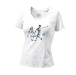 T-Shirt Femme Col V Jean Pierre Papin Marseille Vintage Footballeur Foot Star