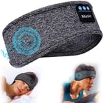 Casque de Sommeil sans Fil avec écouteurs, Bande de Sport sans Fil avec Haut-parleurs stéréo HD Ultra Minces, Bande de Sommeil Musique pour Jogging, Sommeil sur Le côté, Couleur Gris