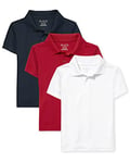 The Children's Place Boys' Multipack Short Sleeve Performance Polos Shirt, Nautico/Classic Red/White 3-Pack, XXL (Pack of 3)