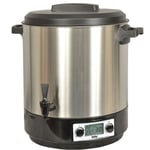 Stérilisateur de bocaux électrique cuve inox avec écran lcd robinet et minuteur 31l 2000w - Robby - steri pro inox xl lcd