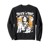 Sexy Anime Manga Halloween Ghost Girl with Trick or Treat Sweatshirt