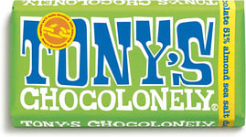 Tony'S Chocolonely Dark Almond Sea Salt Chocolate Bar - 1 X 180 Gram - Darkchoco