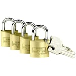 Burg Wachter - Cadenas avec serrure à clé Burg Wächter 4er Set Set Quadro 222 40 sb laiton 4 pc(s) - laiton