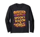 Spooky Season Halloween Design Women Girls Cute Pumpkin Long Sleeve T-Shirt