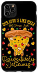 Coque pour iPhone 11 Pro Max L'amour est comme la pizza : piquante, ringarde et