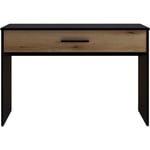 Bureau Grand  Tiroir - Décor noir et chêne - L 110 x P 56 x H 81,5 cm