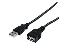 StarTech.com 6 ft Black USB 2.0 Extension Cable A to A - M/F - USB extension cable - USB (M) to USB (F) - USB 2.0 - 6 ft - black - USBEXTAA6BK - USB forlængerkabel - USB til USB - 1.8 m