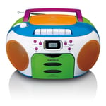 Lenco Bærbar radio med CD og kassett Kids Multi Colour