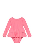 Uv Basic Swimsuit Dress Baddräkt Badkläder Pink Gugguu