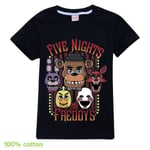 Five Nights at Freddy's FNAF Barn T-shirt för barn, sommar, kortärmad topp Black 9-10 Years