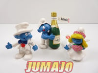 FIG99 lot 3 figurines PVC Schleich Schtroumpf schlump smurf LES MARIES + CHAMPAG