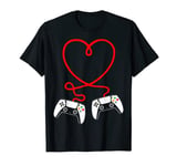 Video Gamer Valentines Day T-Shirt With Controllers Heart T-Shirt