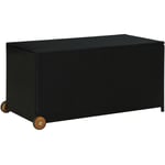 Helloshop26 - Coffre boîte meuble de jardin rangement 120 x 65 x 61 cm résine tressée noir