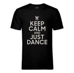 T-Shirt Homme Col Rond Keep Calm And Just Dance Parodie Angleterre Danse