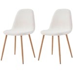 Mobilibrico - Chaise assise en tissu bouclette Freya (Lot de 2)